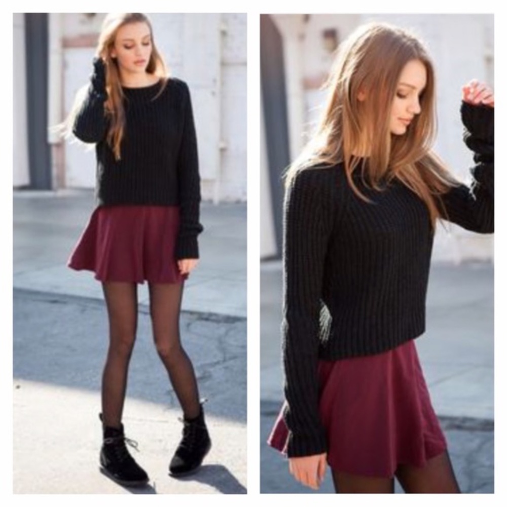 Brandy Melville Maroon Circle Skirt